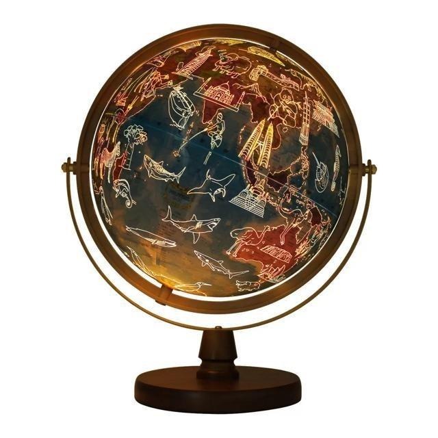 Seojeon Globe LED 12吋 中英文旅遊地標地球儀-細節圖2
