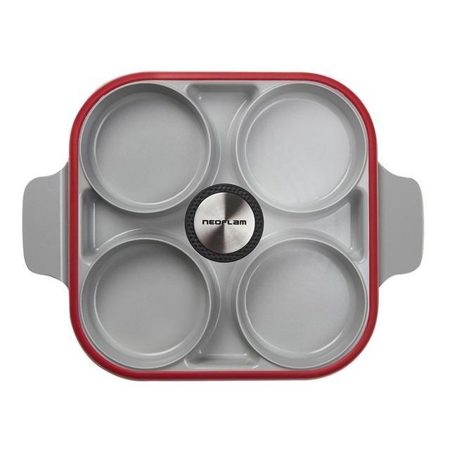 Neoflam 雙耳四格多功能煎鍋含蓋 28公分-細節圖2
