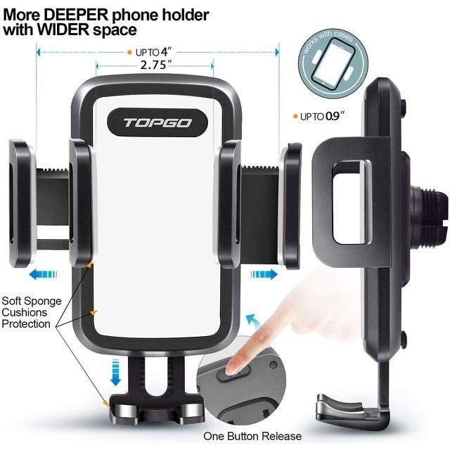 【美國代購】TOPGO 車用杯架型手機支架 旋轉式延長桿(加長版) 灰色 JC1-細節圖4