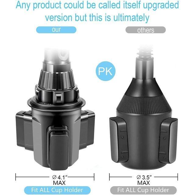 【美國代購】TOPGO 車用杯架型手機支架 旋轉式延長桿(加長版) 灰色 JC1-細節圖6