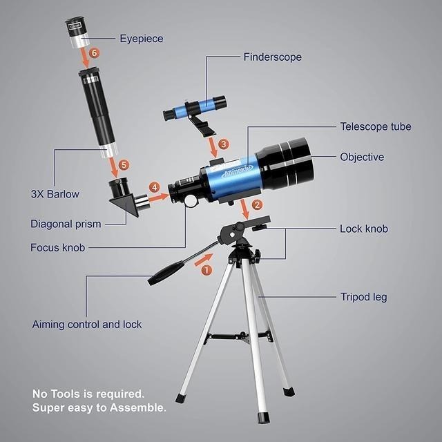 【日本代購】AOMEKIE 天文望遠鏡 70毫米口徑300毫米焦距-細節圖8
