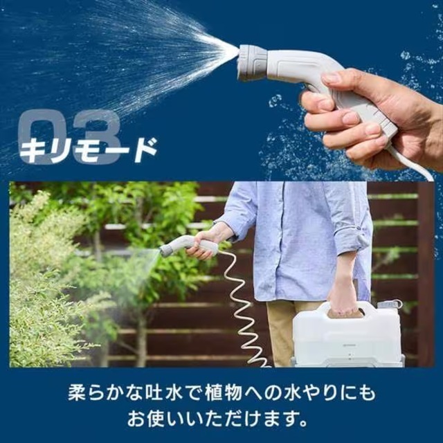 【日本代購】IRIS OHYAMA 充電式便攜式清洗機 JPW-T81-W-細節圖4