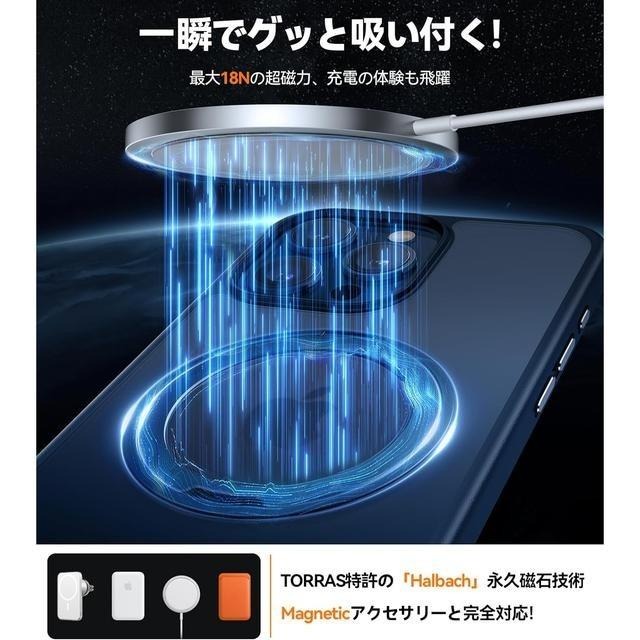 【日本代購】TORRAS 手機殼 UPRO Ostand R 美軍規格  iPhone 15 Pro Max 深藍色-細節圖4