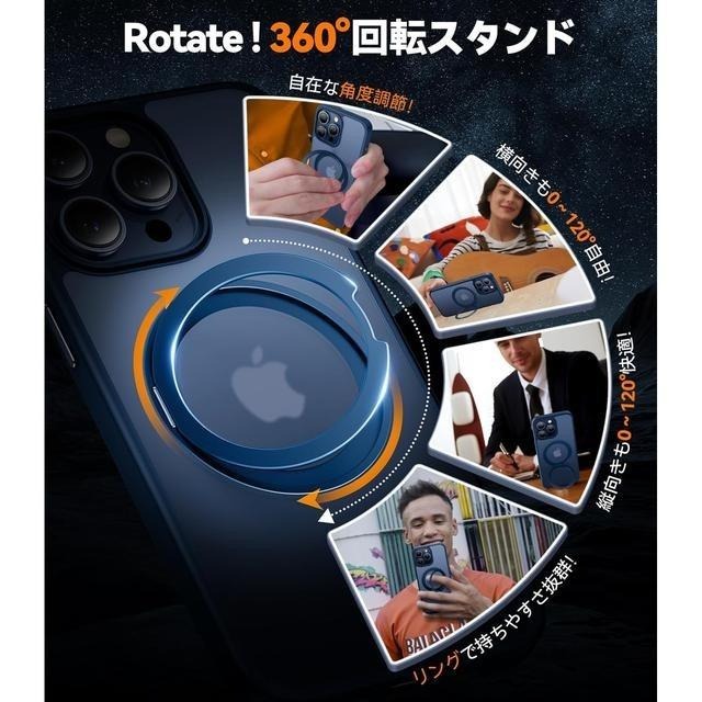 【日本代購】TORRAS 手機殼 UPRO Ostand R 美軍規格  iPhone 15 Pro 深藍色-細節圖3