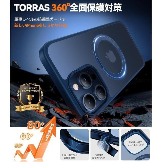 【日本代購】TORRAS 手機殼 UPRO Ostand R 美軍規格  iPhone 15 Pro 深藍色-細節圖5