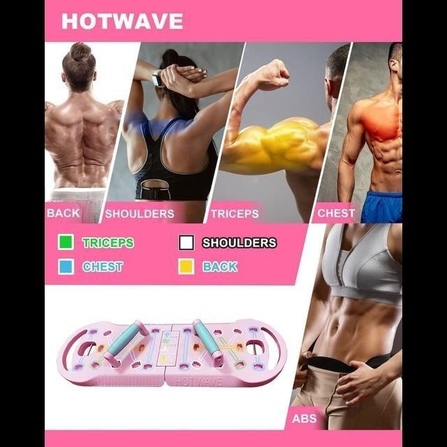 【美國代購】HOTWAVE 攜帶式家庭健身系統 16個配件 粉紅版-細節圖2