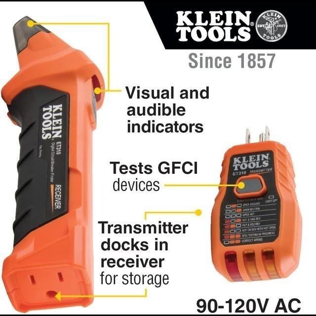 【現貨】Klein Tools 斷路器尋路器 集成式 GFCI 插座測試儀 ET310-細節圖2