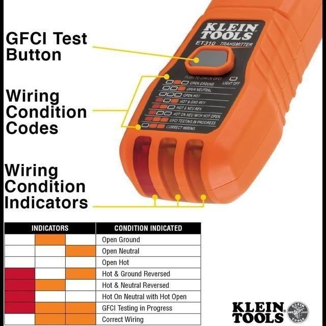 【現貨】Klein Tools 斷路器尋路器 集成式 GFCI 插座測試儀 ET310-細節圖3