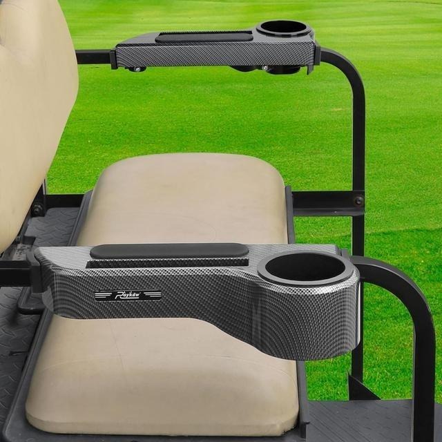 【美國代購】Roykaw 高爾夫球車扶手 附杯架 碳纖維色-細節圖2