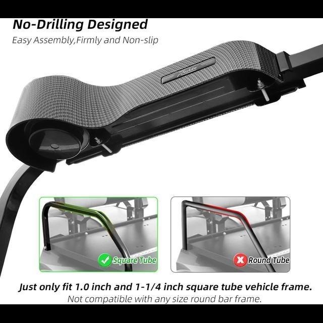 【美國代購】Roykaw 高爾夫球車扶手 附杯架 碳纖維色-細節圖5