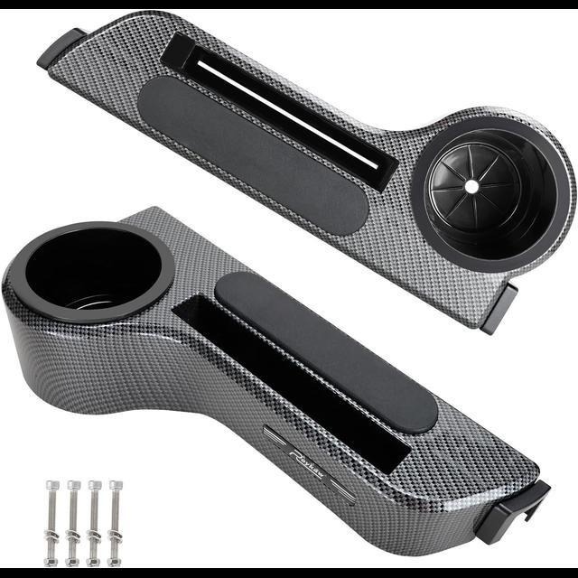 【美國代購】Roykaw 高爾夫球車扶手 附杯架 碳纖維色-細節圖6