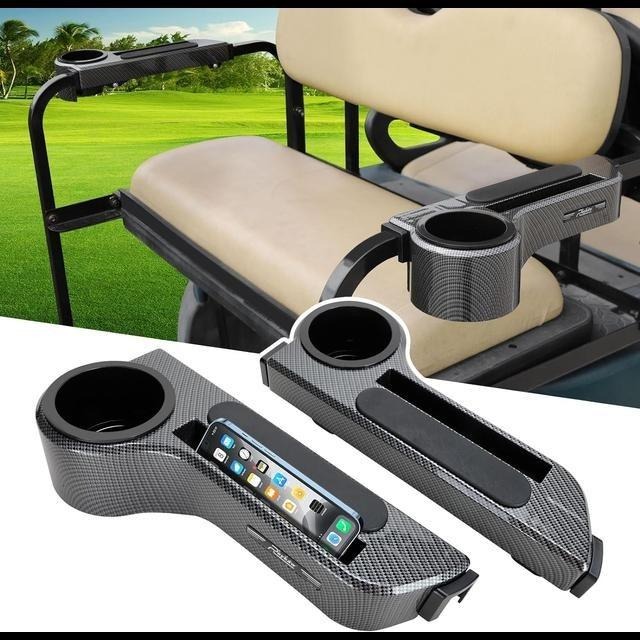 【美國代購】Roykaw 高爾夫球車扶手 附杯架 碳纖維色-細節圖7