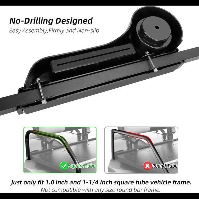 【美國代購】Roykaw 高爾夫球車扶手 附杯架 黑色-細節圖5