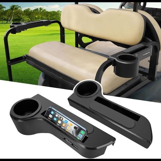 【美國代購】Roykaw 高爾夫球車扶手 附杯架 黑色-細節圖7