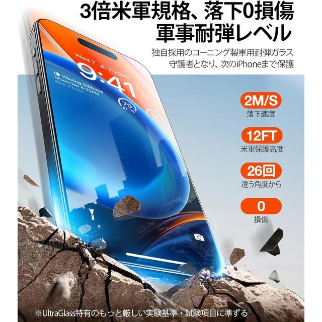 UltraGlass iPhone 15 Plus/14 Pro Max 螢幕保護貼 耐衝擊防指紋6.7吋(2片)-細節圖4