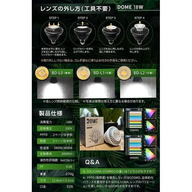 【日本代購】BRIM 植物生長燈 栽培燈 DOME 18W 白光(5800K) 白色-細節圖6