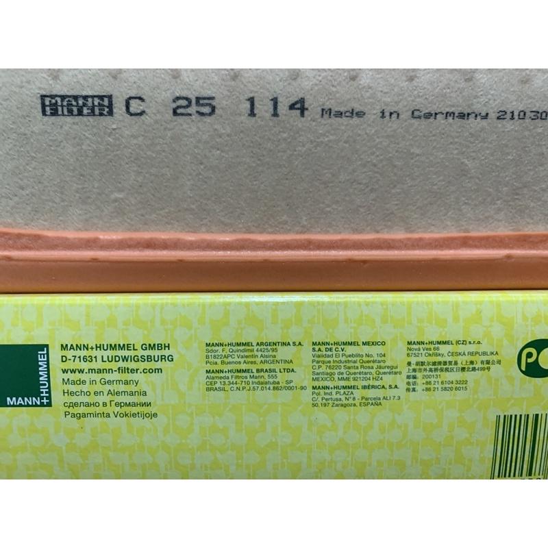 MANN C25114 空氣芯 BMW E36 E46 E38 E39 E85 E84 Z3 M50 M52 M54-細節圖2