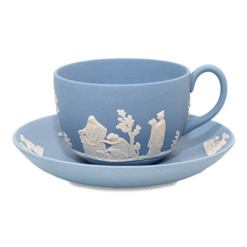正版英國皇室精品Wedgwood 著名經典絕版 Jasper 碧玉藍底白浮雕咖啡杯茶杯盤碟組國際收藏家高評價高增值藝術品