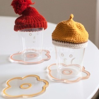 【24小時出貨】壓克力花花杯墊/擺飾/攝影/隔熱墊/裝飾/禮品/透明花型杯墊/居家裝飾/多用途裝飾杯墊/交換禮物-細節圖3