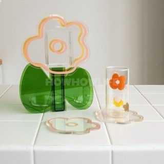 【24小時出貨】壓克力花花杯墊/擺飾/攝影/隔熱墊/裝飾/禮品/透明花型杯墊/居家裝飾/多用途裝飾杯墊/交換禮物-細節圖4