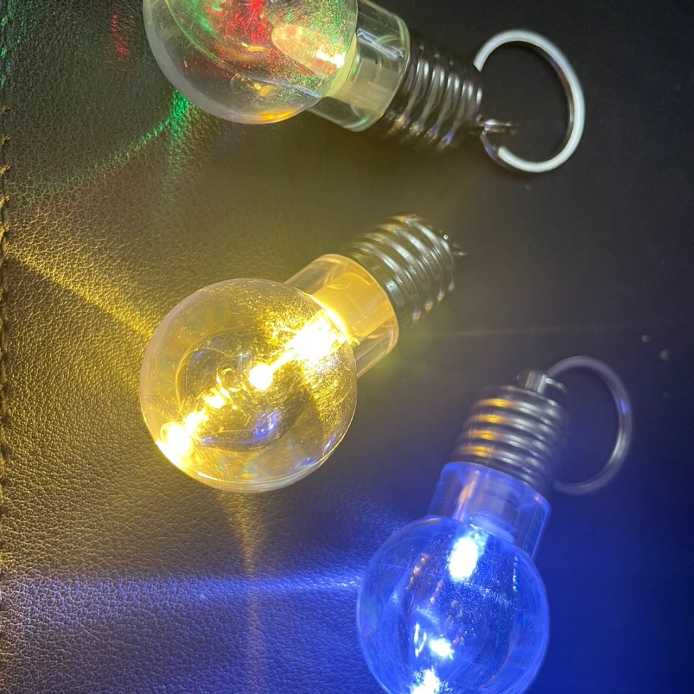 燈泡造型鑰匙圈 LED燈泡七彩變色燈泡 旋彩燈泡鑰匙扣LED-細節圖2
