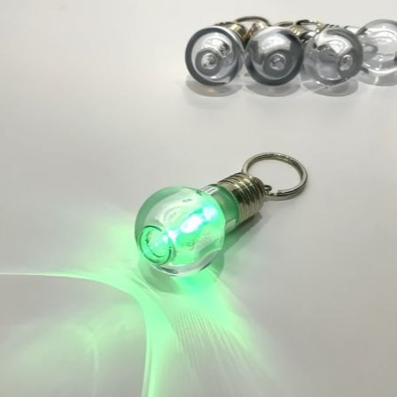 燈泡造型鑰匙圈 LED燈泡七彩變色燈泡 旋彩燈泡鑰匙扣LED-細節圖5