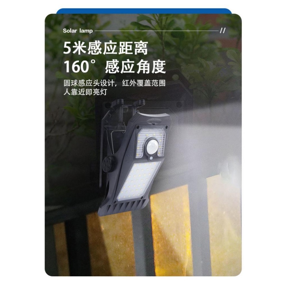 🇹🇼四月科技能源🍀光控太陽能夾子燈戶外防水庭院花園壁燈應急照明燈露營人體感應路燈A0025{03-2}-細節圖5