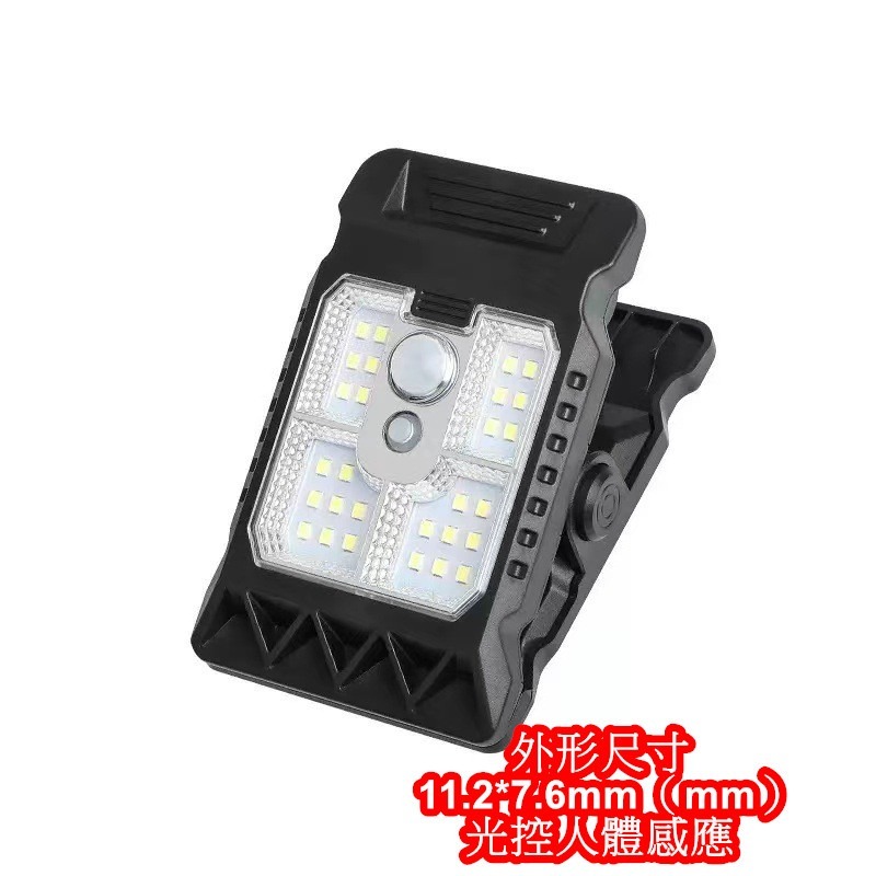 🇹🇼四月科技能源🍀光控太陽能夾子燈戶外防水庭院花園壁燈應急照明燈露營人體感應路燈A0025{03-2}-規格圖9