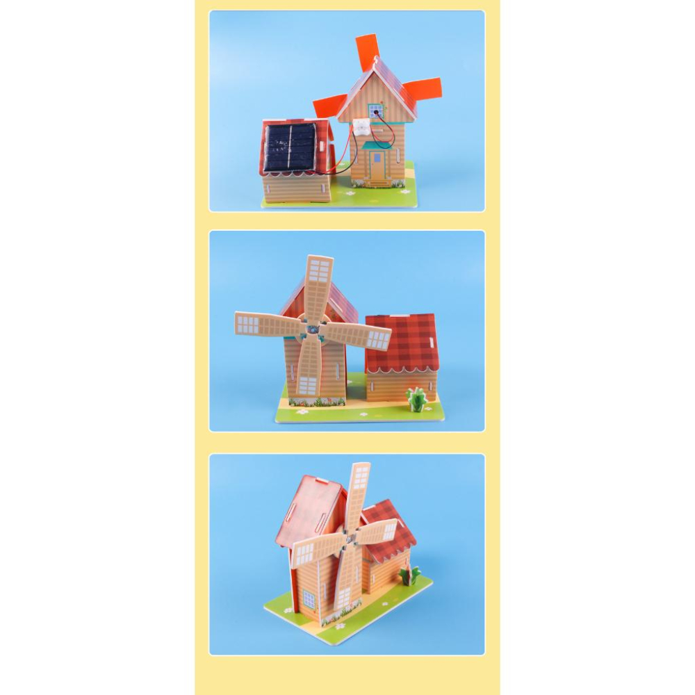 ☆四月科技能源☆ 兒童手工太陽能小屋diy科學小製作小學生科學實驗KT板組裝材料包-細節圖5