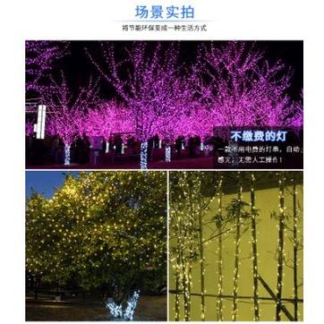 🍀四月科技能源🍀光控太陽能燈100led太陽能24v低壓燈串彩燈閃燈串燈庭院花園戶外防水聖誕節日裝飾(中板)A008-細節圖5