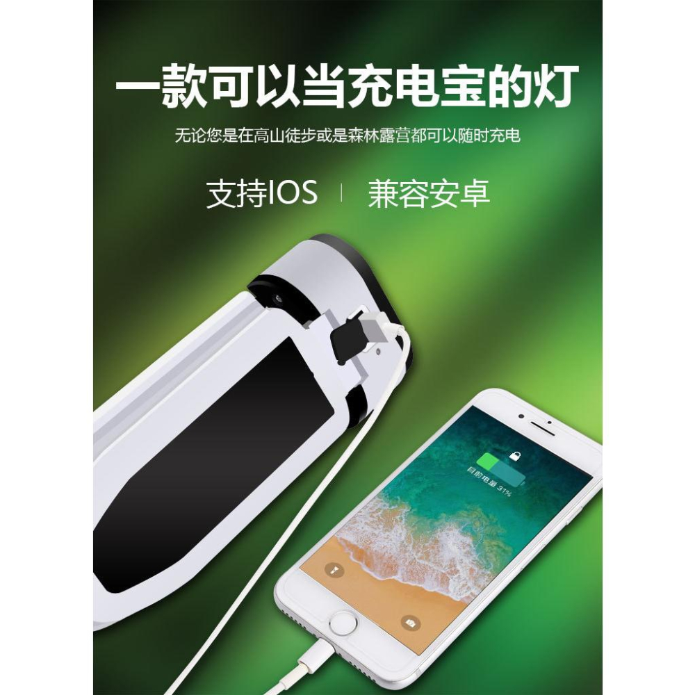 ☆四月科技能源☆太陽能充電球泡燈60LED三葉應急燈USB多功能磁鐵燈泡燈停電擺攤燈A0448-2-細節圖5