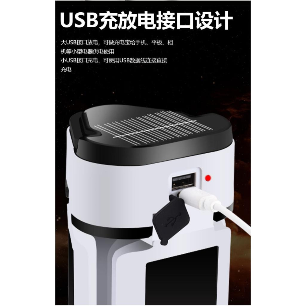 ☆四月科技能源☆太陽能充電球泡燈60LED三葉應急燈USB多功能磁鐵燈泡燈停電擺攤燈A0448-2-細節圖6
