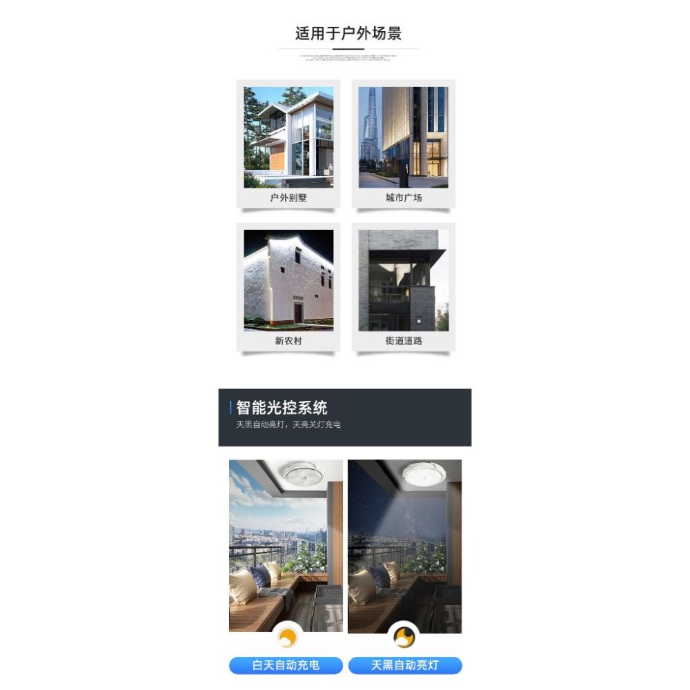 🇹🇼四月科技能源 光控太陽能燈新款太陽能吸頂燈家用室內客廳臥式庭院照明燈陽光台led感應燈A0443-2[04-2]-細節圖3