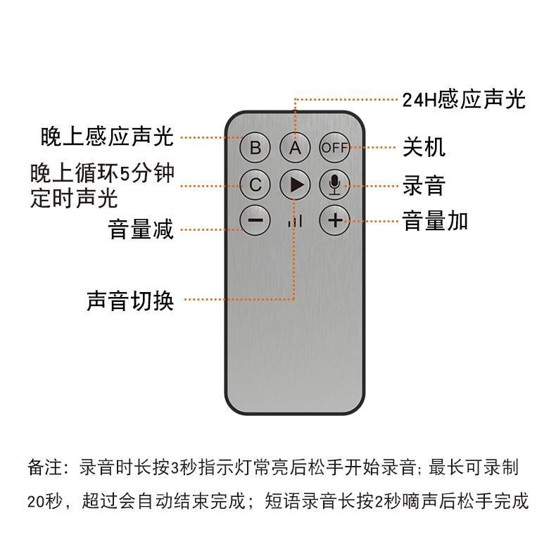 ☆四月科技能源☆ 太陽能報警器人體紅外感應燈太陽能遙控報警燈防盜動物驅趕警示器 錄製語音警報A0120-3-細節圖8