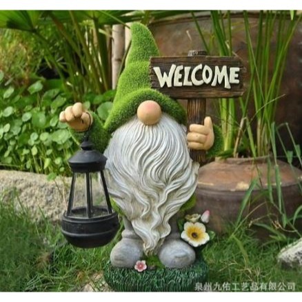 ╭☆April shop☆╮光控戶外太陽能樹脂工藝品擺件花園草坪庭院陽台裝飾燈地精小矮人植A0236-7[07-4]-規格圖8