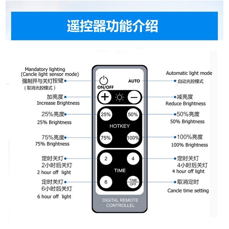 🍀四月科技能源🍀光控太陽能燈新品太陽能日光燈 三防日光燈管 家用照明燈室外庭院燈 光控+遙控可調光A0043-3-細節圖5