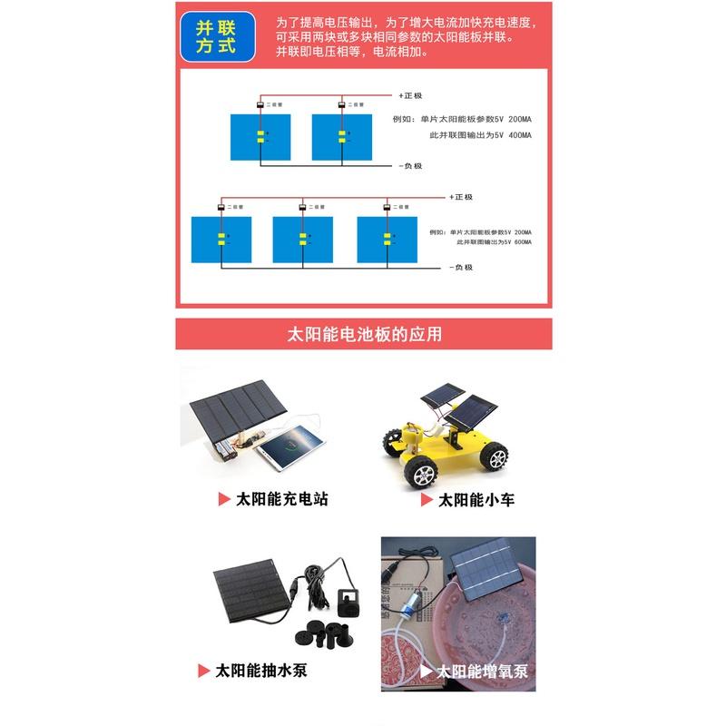 🇹🇼四月科技能源🍀單晶多晶太陽能電池板組件滴膠板PET發電板充18650電池配件可帶線-細節圖5