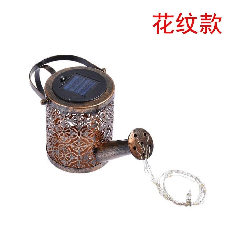 🇹🇼四月科技能源 光控新款庭院太陽能花灑水壺景觀燈戶外草坪燈鐵藝鏤空水壺燈花灑燈A0040{02-4}-細節圖2