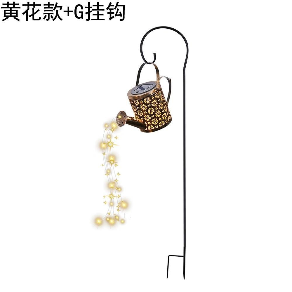 🇹🇼四月科技能源 光控新款庭院太陽能花灑水壺景觀燈戶外草坪燈鐵藝鏤空水壺燈花灑燈A0040{02-4}-細節圖3