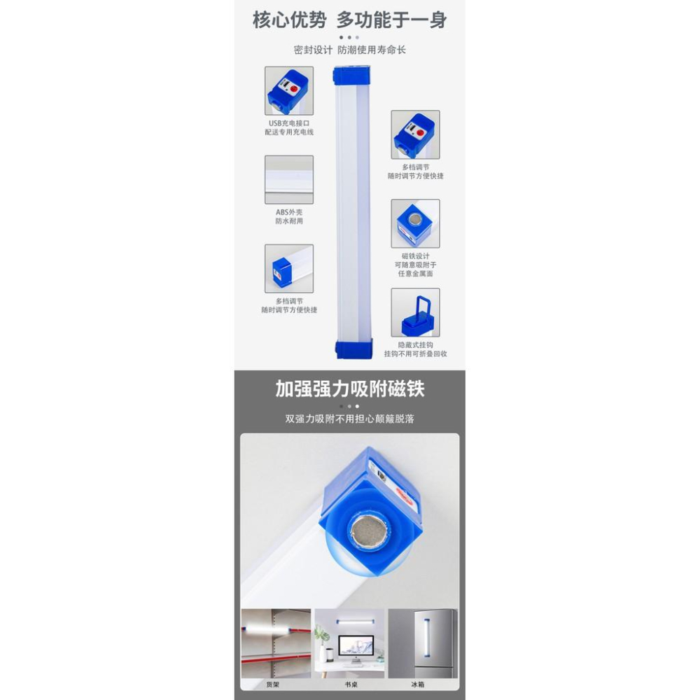 🎏🇹🇼四月科技能源🍀可太陽能 充電LED應急燈管多功能野外露營燈便攜式夜市地攤應急燈-細節圖6