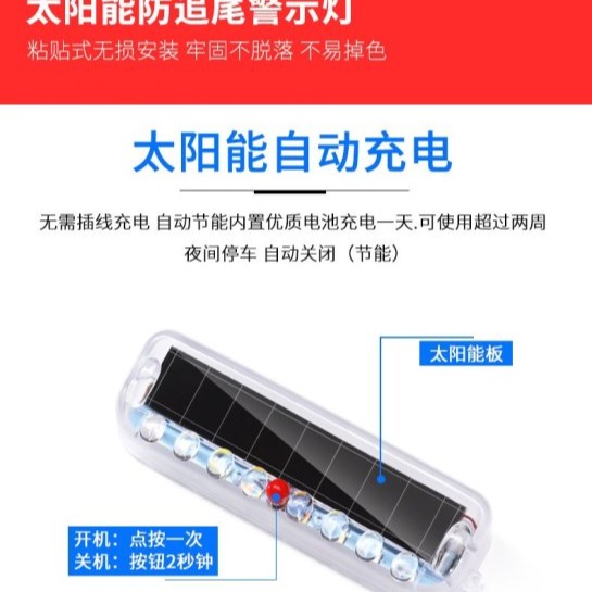 ☆四月科技能源☆安裝 汽車用品免接線 全防水太陽能中網爆 閃燈 紅藍暴閃燈 牌照燈 霧燈A0313-細節圖5