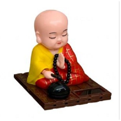🇹🇼四月科技能源🍀 太陽能念經小和尚搖頭汽車車載擺件小沙彌創意擺件公仔擺件[01-1]-規格圖9