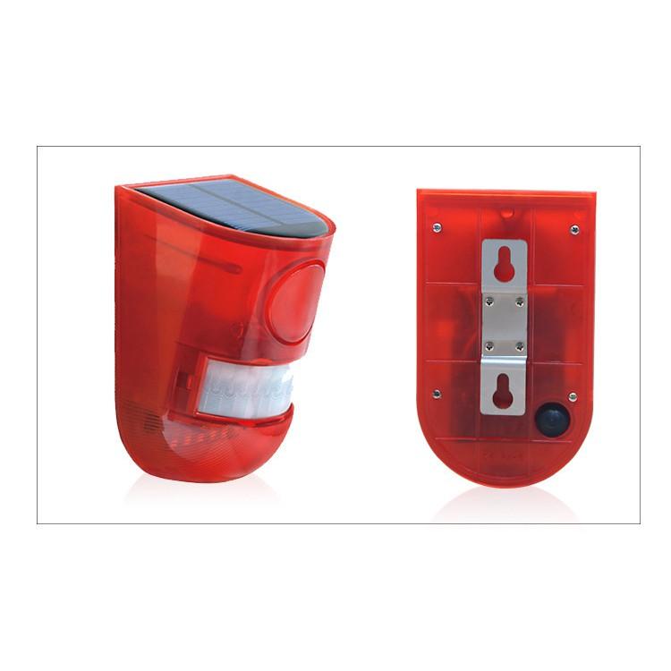 🇹🇼四月科技能源🍀 太陽能報警燈人體感應報警器農場防盜驅動物聲光警報燈(紅)A0120-2-細節圖2