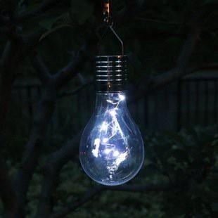 ☆四月科技能源☆新款光控太陽能燈泡掛燈戶外草坪燈 太陽能庭院裝飾燈4LED燈泡 防水A0420