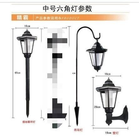 🎏🇹🇼四月科技能源🍀光控六角太陽能燈 太陽能庭院燈 草坪燈 白光/暖光  A005-1{04-1}-細節圖3