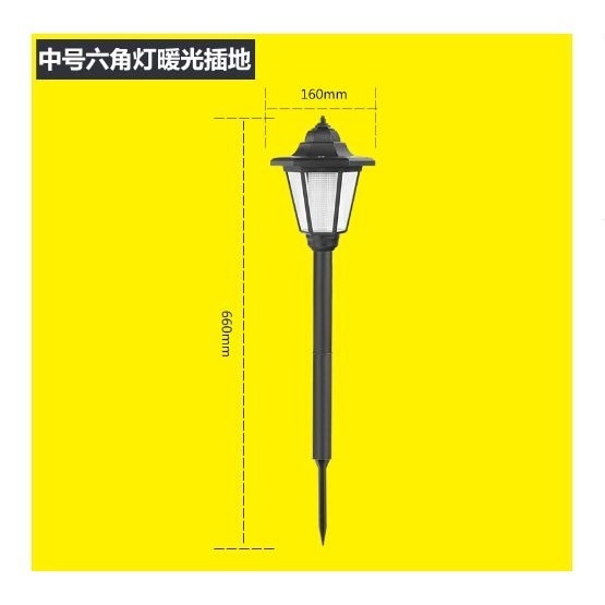 🎏🇹🇼四月科技能源🍀光控六角太陽能燈 太陽能庭院燈 草坪燈 白光/暖光  A005-1{04-1}-規格圖10