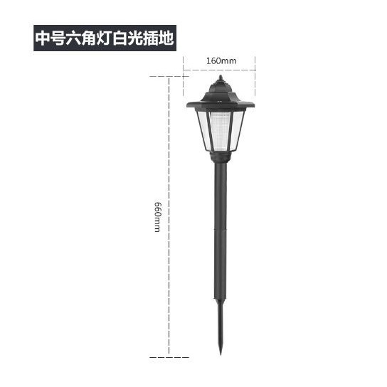 🎏🇹🇼四月科技能源🍀光控六角太陽能燈 太陽能庭院燈 草坪燈 白光/暖光  A005-1{04-1}-規格圖10