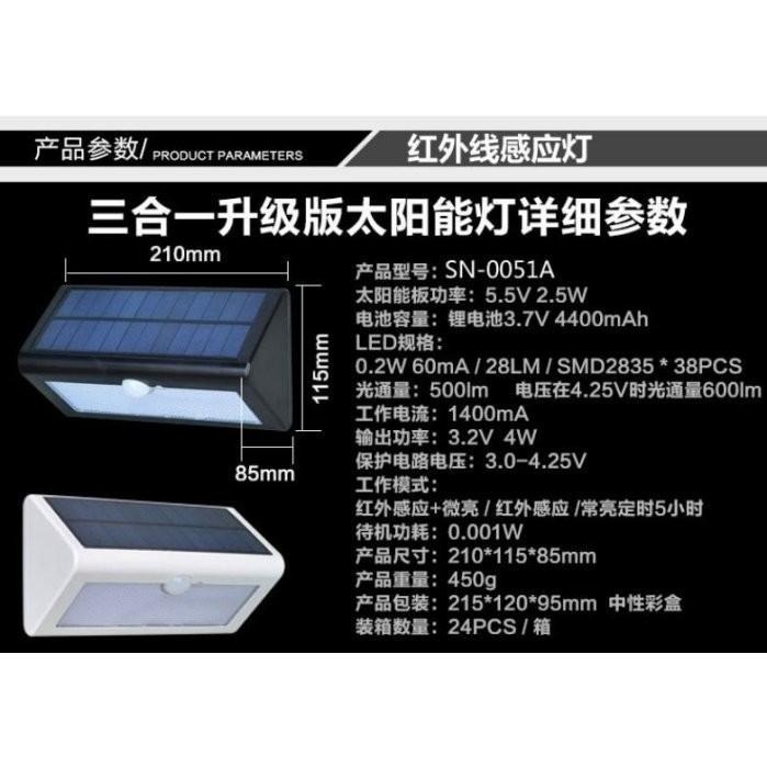 🇹🇼四月科技能源🍀遙控LED三合一超亮太陽能燈 戶外庭院燈 人體感應壁燈 LED路燈室外照明A0136[07-3]-細節圖2