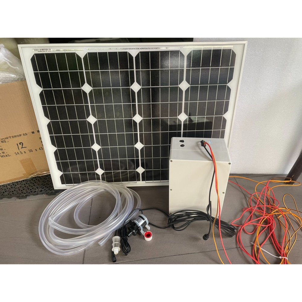 ☆四月科技能源☆50W12V太陽能抽水循環養魚竹筒流水無刷直流戶外防水魚缸水泵(帶電池16AH) C029-3-細節圖3