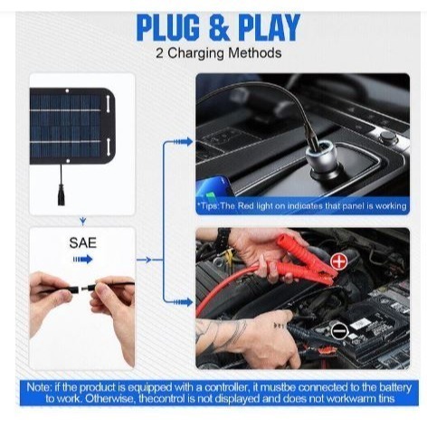 ☆四月科技能源☆4.5W12V 汽車電瓶電池船用電池多功能太陽能充電車載車用充電板大鱷魚夾A0068-2{02-3}-細節圖6